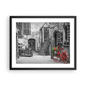 Poster în ramă neagră - Alee din Toscana - 50x40 cm