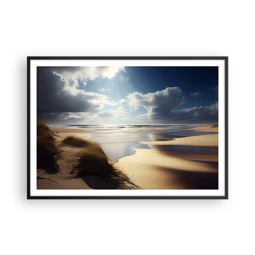 Poster în ramă neagră - Plajă sălbatică - 100x70 cm