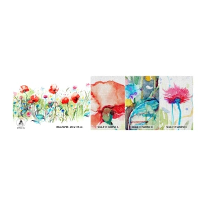 Mostră tapet Premium Canvas - O pajiște înflorită în luna mai - Flori, macii, Grădină - 100x30 cm