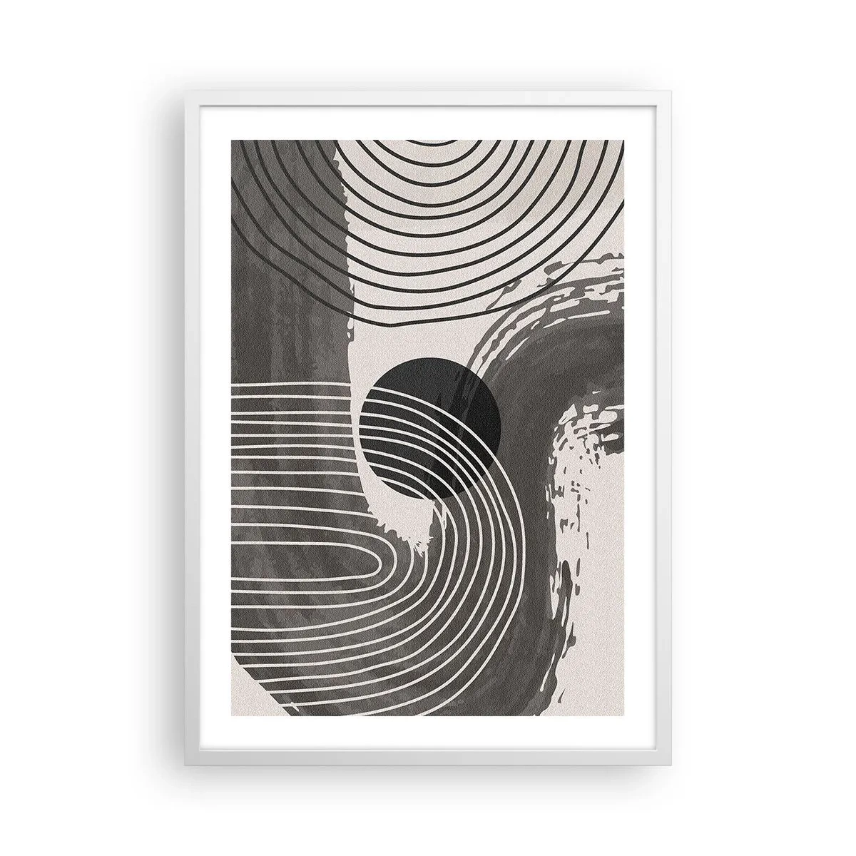Poster în ramă albă - Ovalul câștigă - 50x70 cm