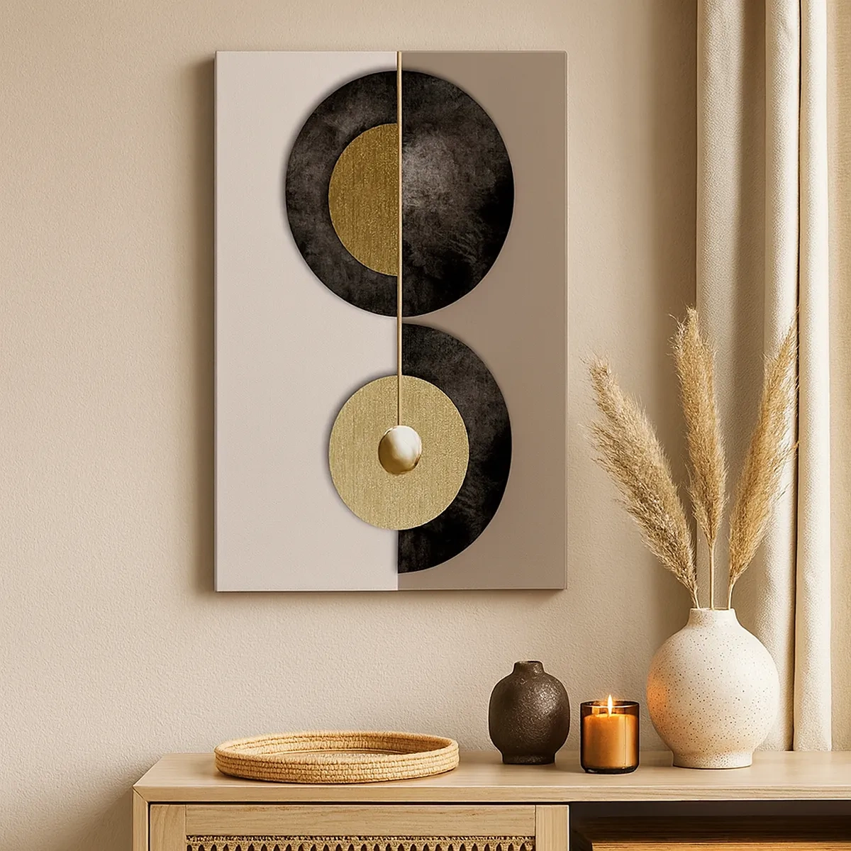 Tablou pe pânză - Variații în jurul unui cerc - 50x70 cm