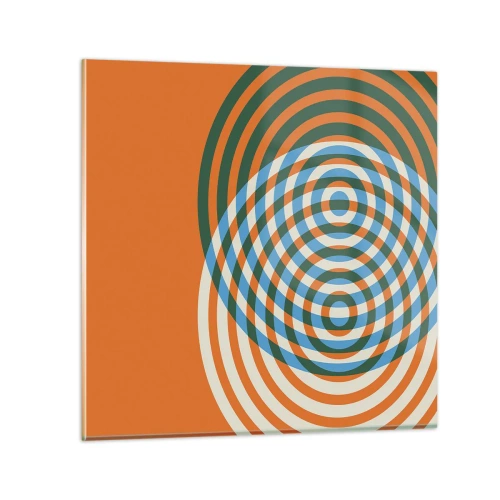 Tablou pe sticlă - Variație circulară abstractă - 30x30 cm