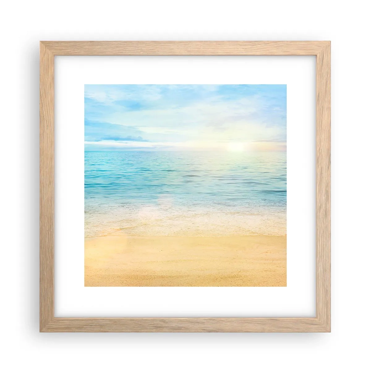 Poster în ramă de stejar deschis - Marele albastru - 30x30 cm