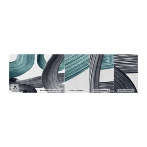 Mostră tapet Premium Canvas - Trasee de smarald și negru - A picta, Perie, Minimalism - 100x30 cm