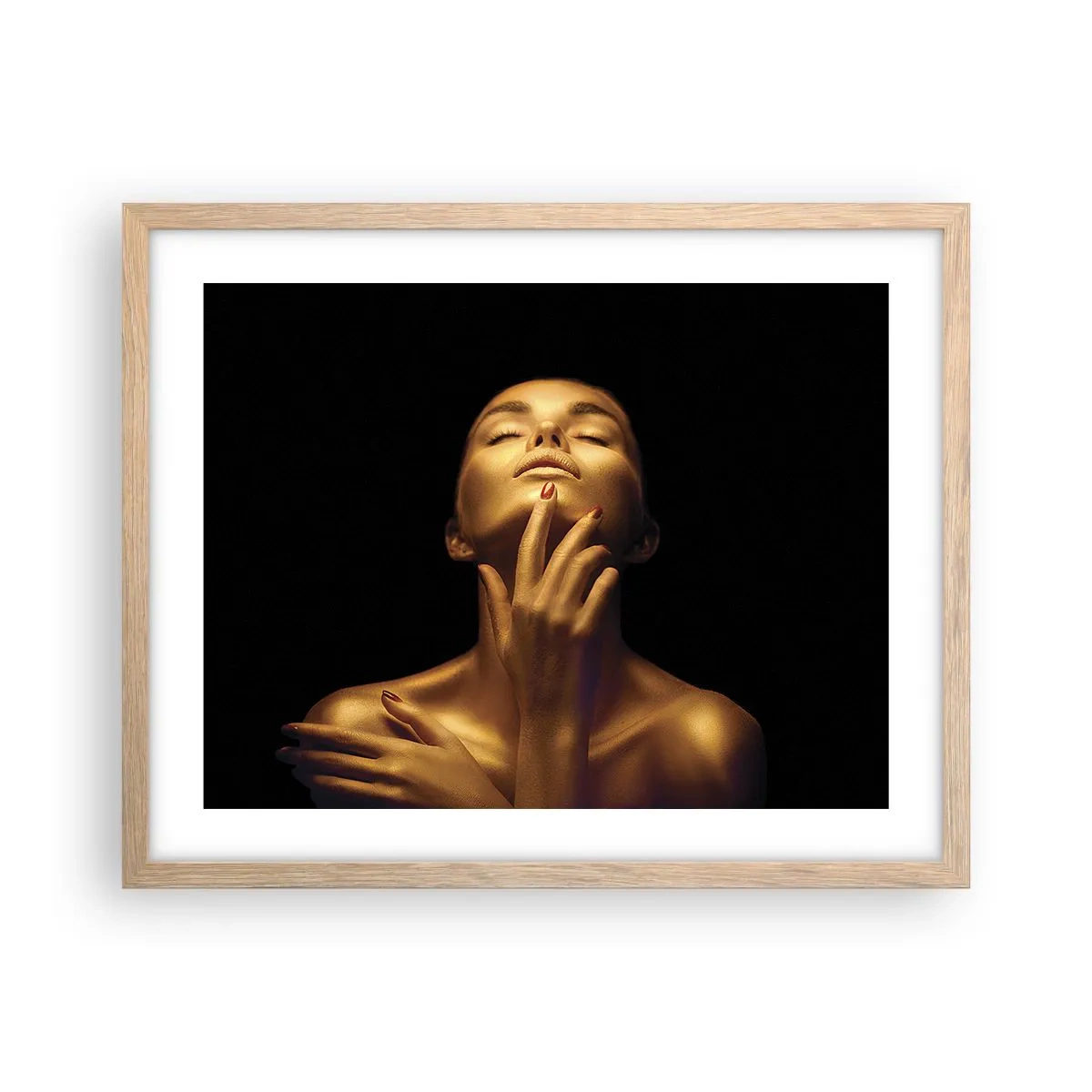 Poster în ramă de stejar deschis - Ca mătasea aurie - 50x40 cm
