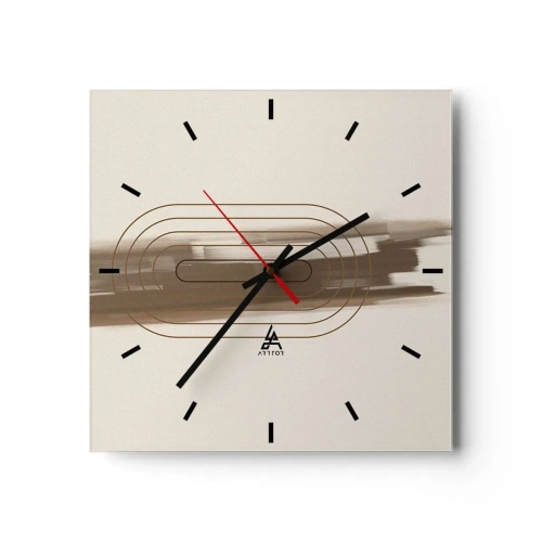 Ceas de perete - Ceas pe sticlă - O adiere de gri - 40x40 cm