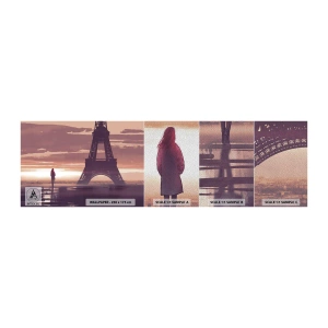 Mostră tapet Premium Sand - Doar ele două - Oraș, turnul Eiffel, Paris - 100x30 cm