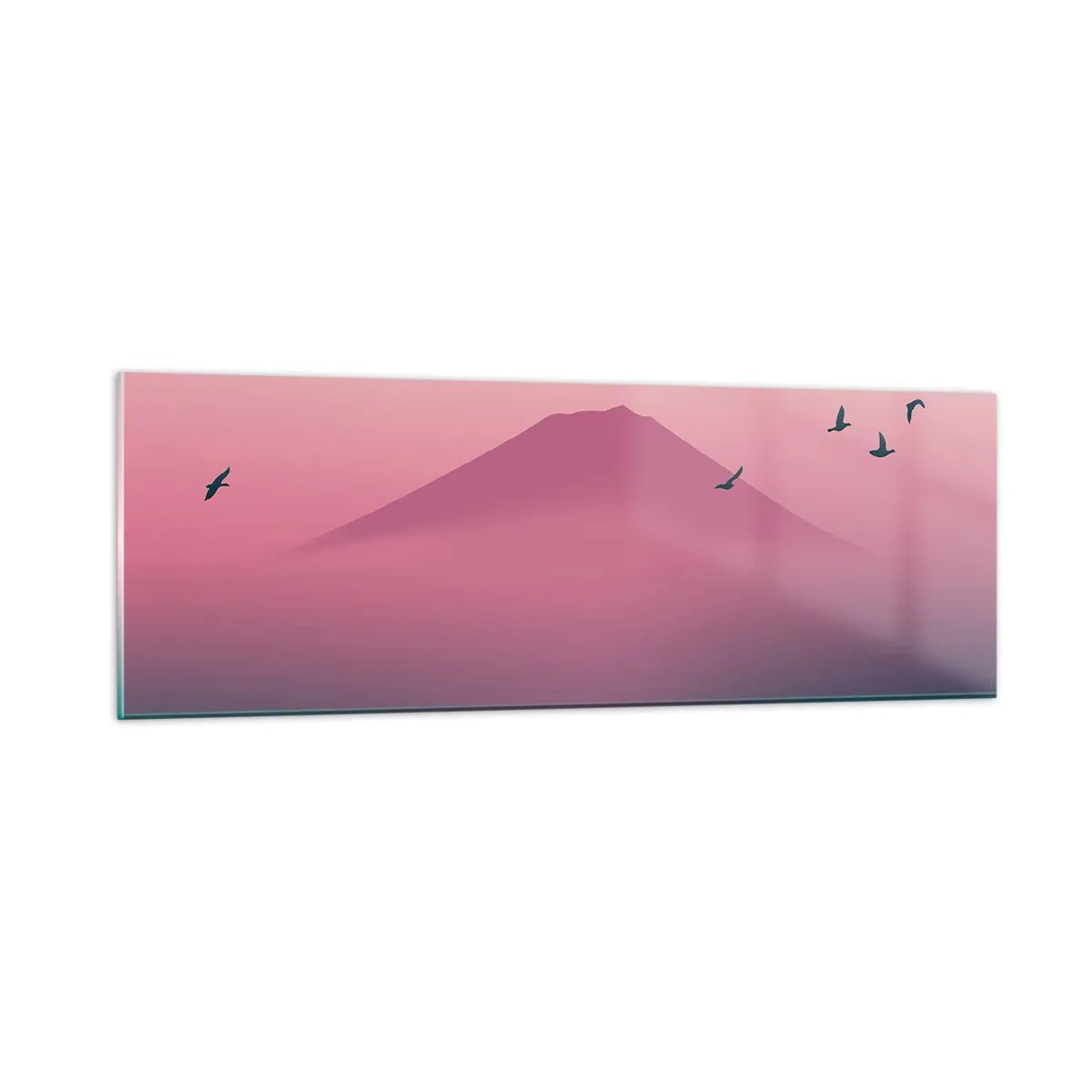 Tablou pe sticlă - Călători deasupra norilor - 90x30 cm