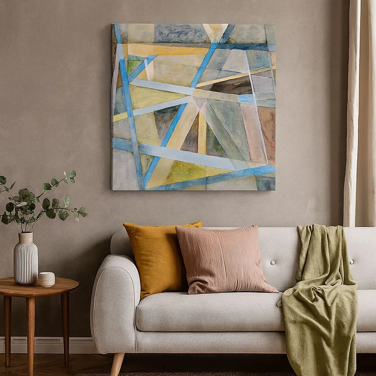 Tablou pe pânză - Drept sau de-a curmezișul? - 30x30 cm