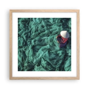 Poster în ramă de stejar deschis - Într-o mare de rețea - 40x40 cm