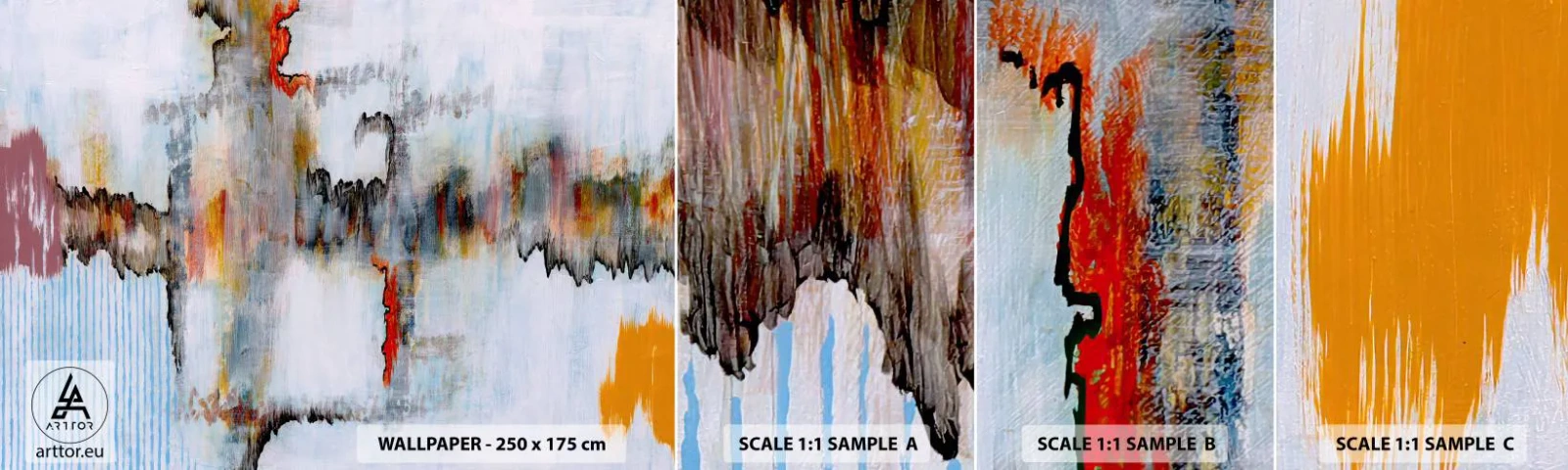 Mostră de Tapet Standard Eco - Cu bățul pe apă - Abstracția, Bucată, Model modern - 100x30 cm