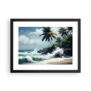 Poster în ramă neagră - Pe un țărm tropical - 40x30 cm