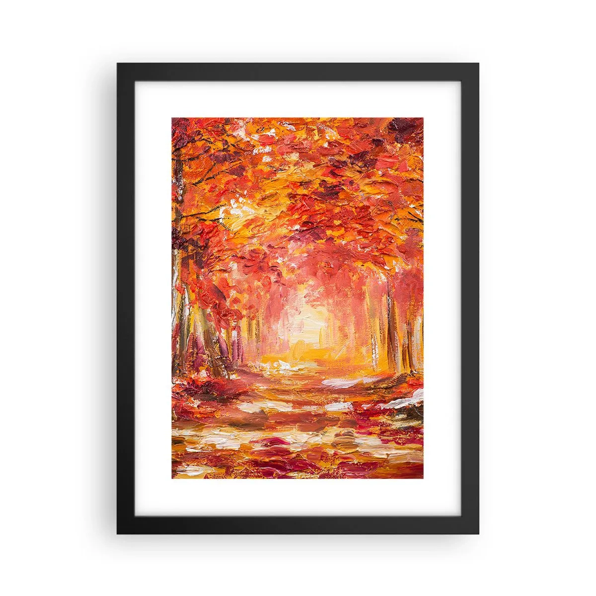 Poster în ramă neagră - Pădurea de cupru - 30x40 cm