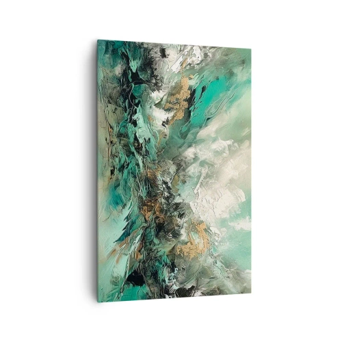 Tablou pe pânză - Fierbere negru-smarald - 80x120 cm