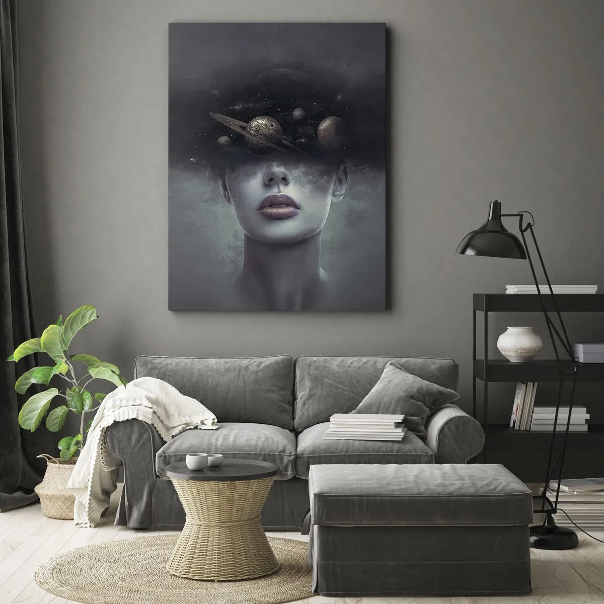 Tablou pe pânză - Și planetele o iau razna... - 55x100 cm