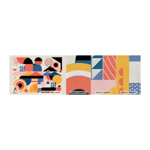 Mostră tapet Premium Canvas - Compoziție: joacă-te - Abstracția, Vector, Modern - 100x30 cm