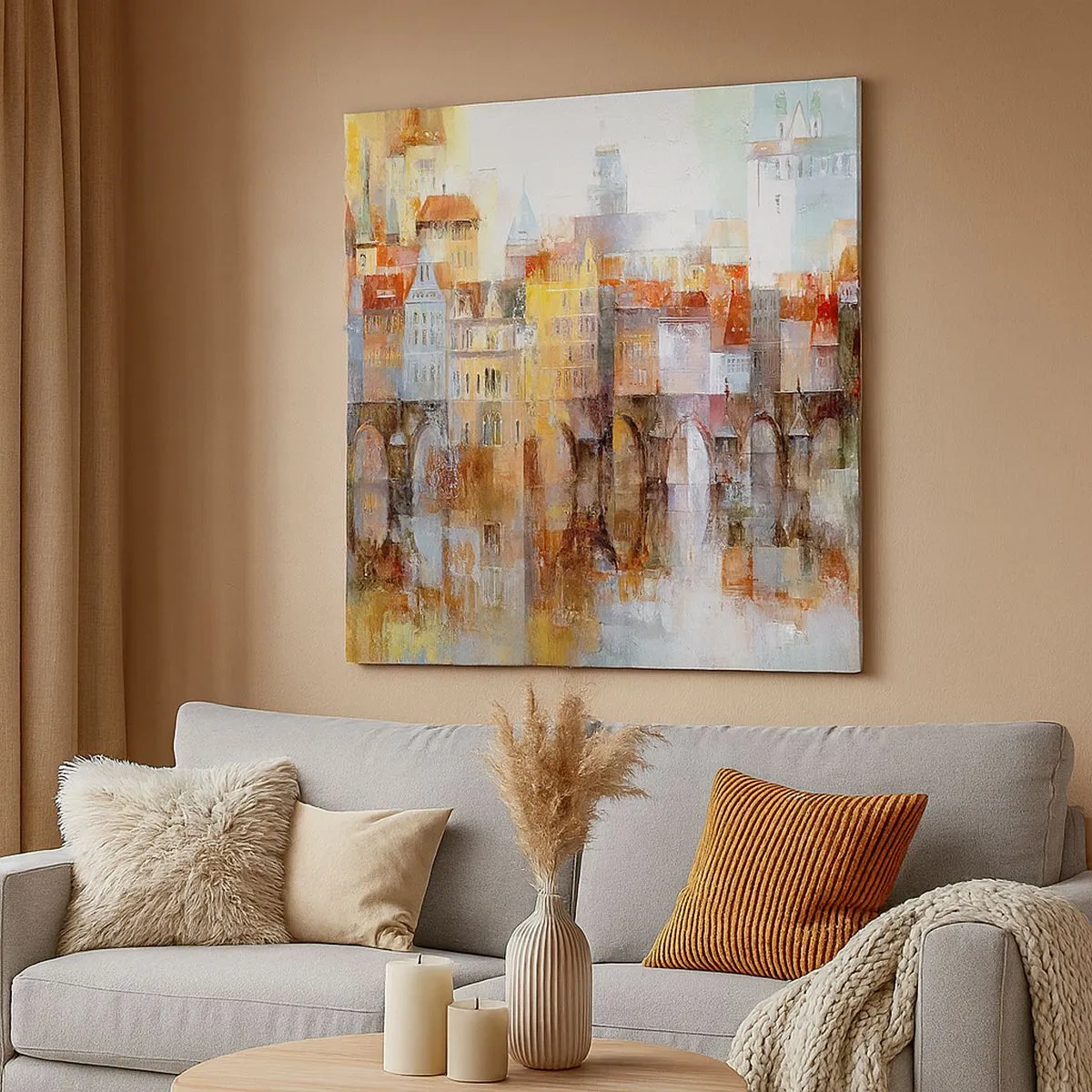 Tablou pe pânză - Frumos și sub pod - 30x30 cm