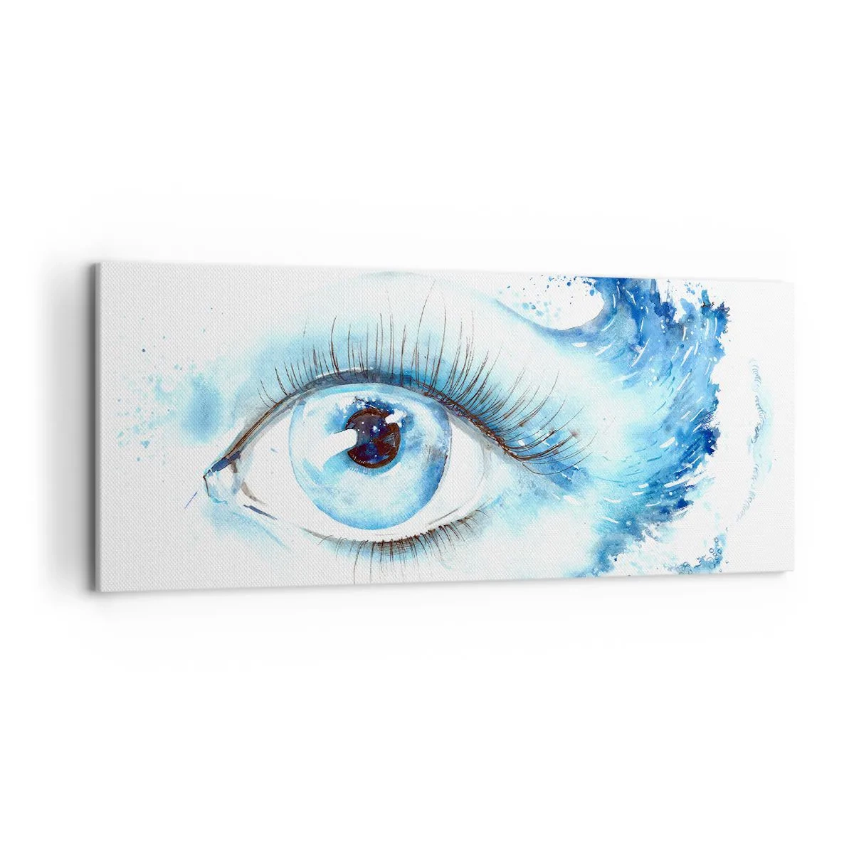 Tablou pe pânză - Scufundă-te în albastrul privirii - 120x50 cm