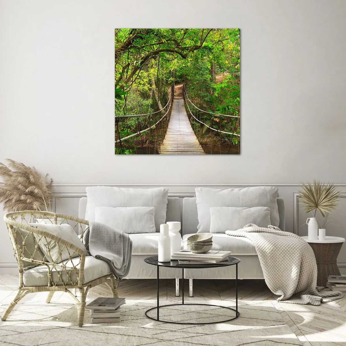 Tablou pe sticlă - Pentru că în grădină crește o liană - 50x50 cm