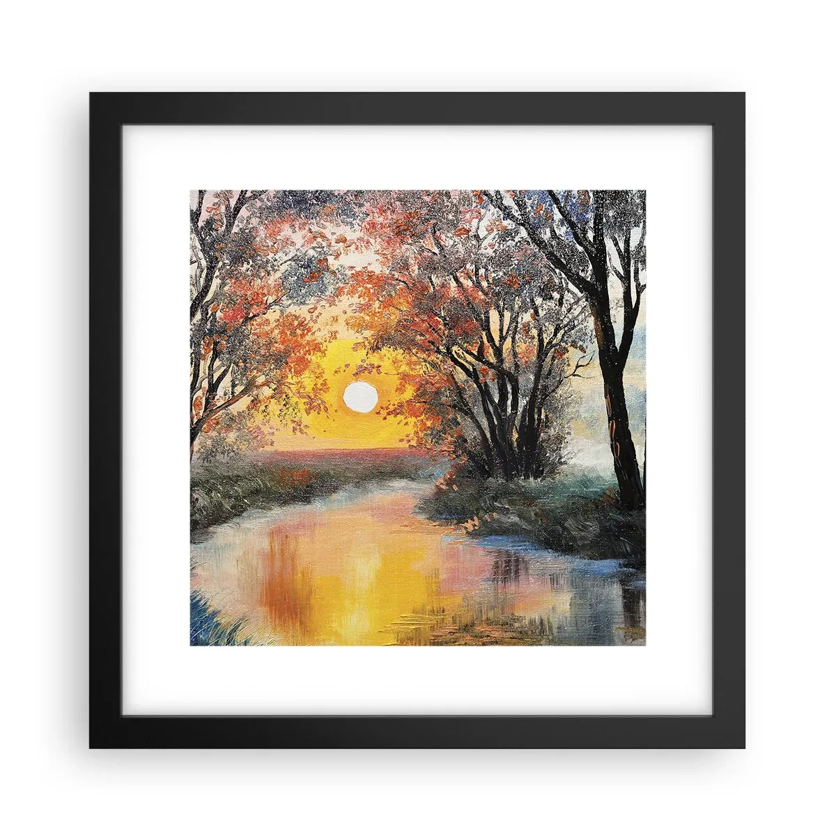 Poster în ramă neagră - Atmosferă de toamnă - 30x30 cm