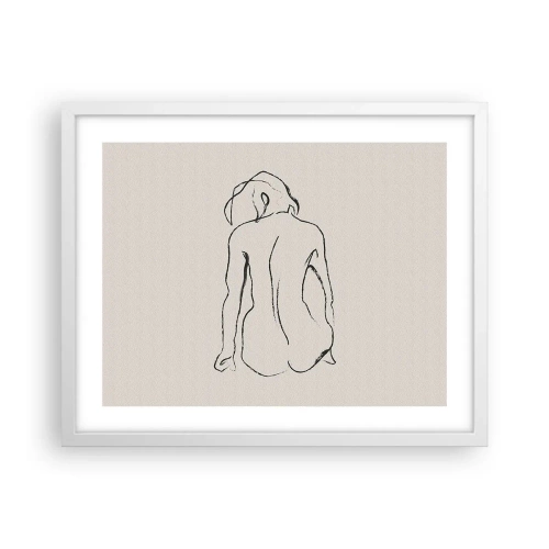 Poster în ramă albă - Nud de fată - 50x40 cm