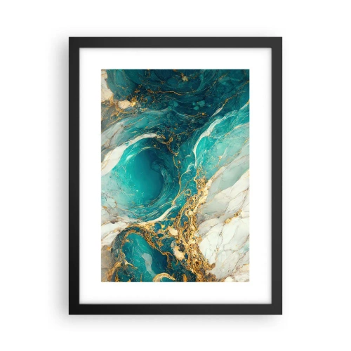Poster în ramă neagră - Compoziție cu vene aurii - 30x40 cm