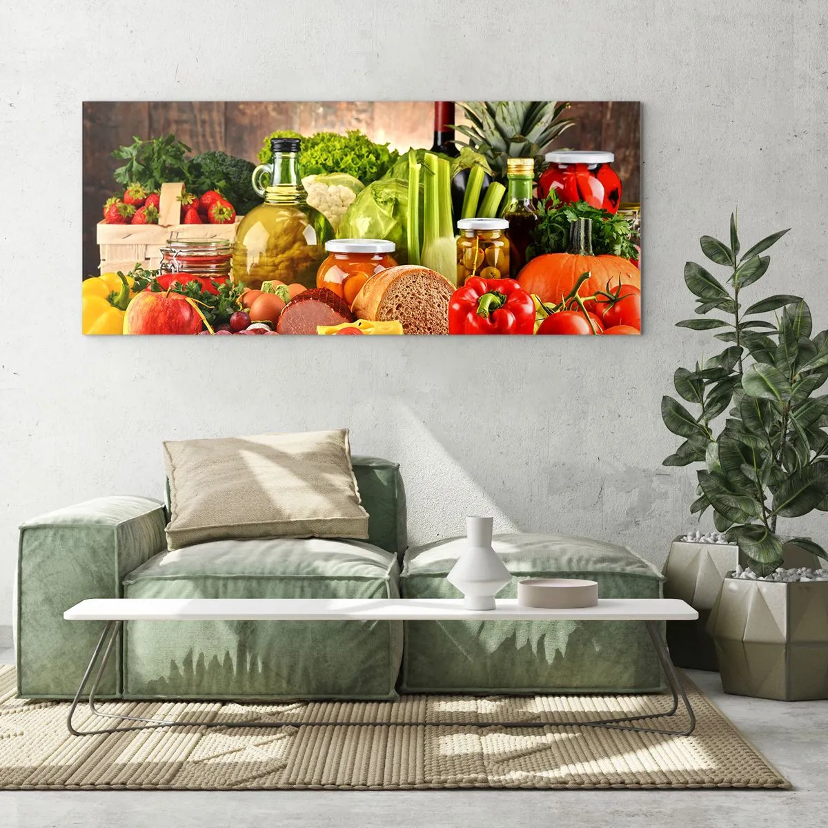 Tablou pe sticlă - Afumate, prăjite, marinate - 100x40 cm
