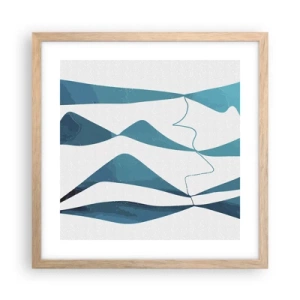 Poster în ramă de stejar deschis - Abstracție: relație turcoaz - 40x40 cm