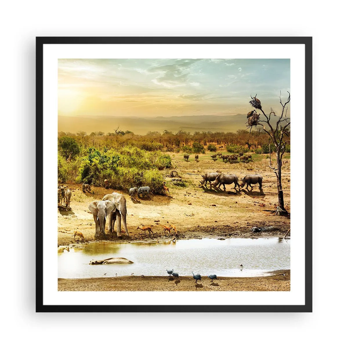 Poster în ramă neagră - "Și din Eden curgea un râu..." - 60x60 cm