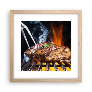 Poster în ramă de stejar deschis - Suculente și parfumate - 30x30 cm