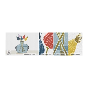 Mostră de Tapet Standard Eco - Paparune sau maci? - Flori, Vază, Minimalism - 100x30 cm