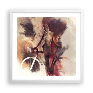Poster în ramă albă - În forme de marmură sufletul ciclist - 50x50 cm