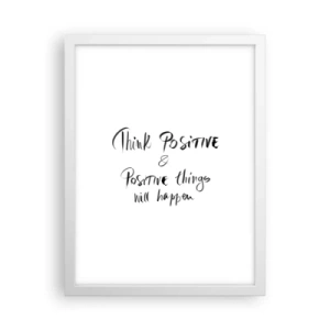 Poster în ramă albă - Cum să trăim bine? - 30x40 cm