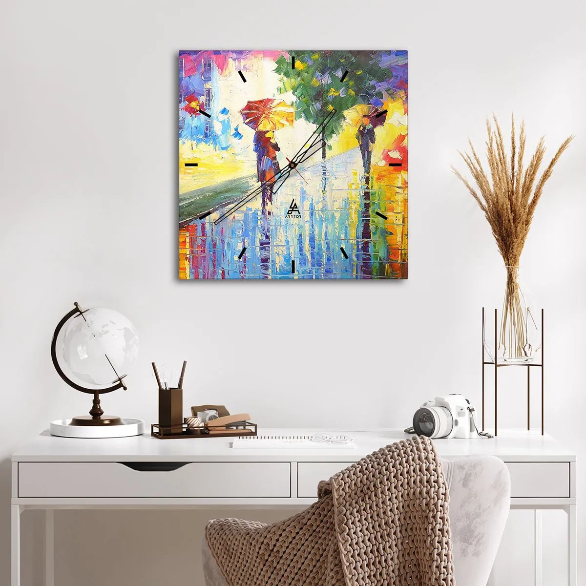 Ceas de perete - Ceas pe sticlă - Și totul este clar - 40x40 cm