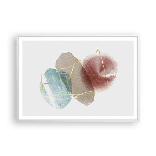 Poster în ramă albă - Mărgele de spațiu - 100x70 cm