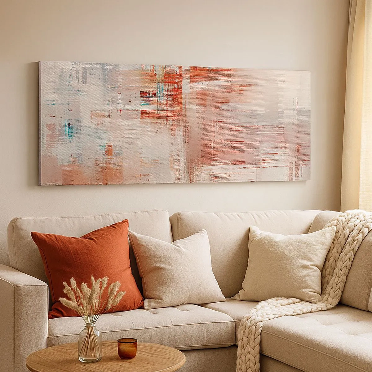 Tablou pe pânză - În ceață. Dar roz - 100x40 cm