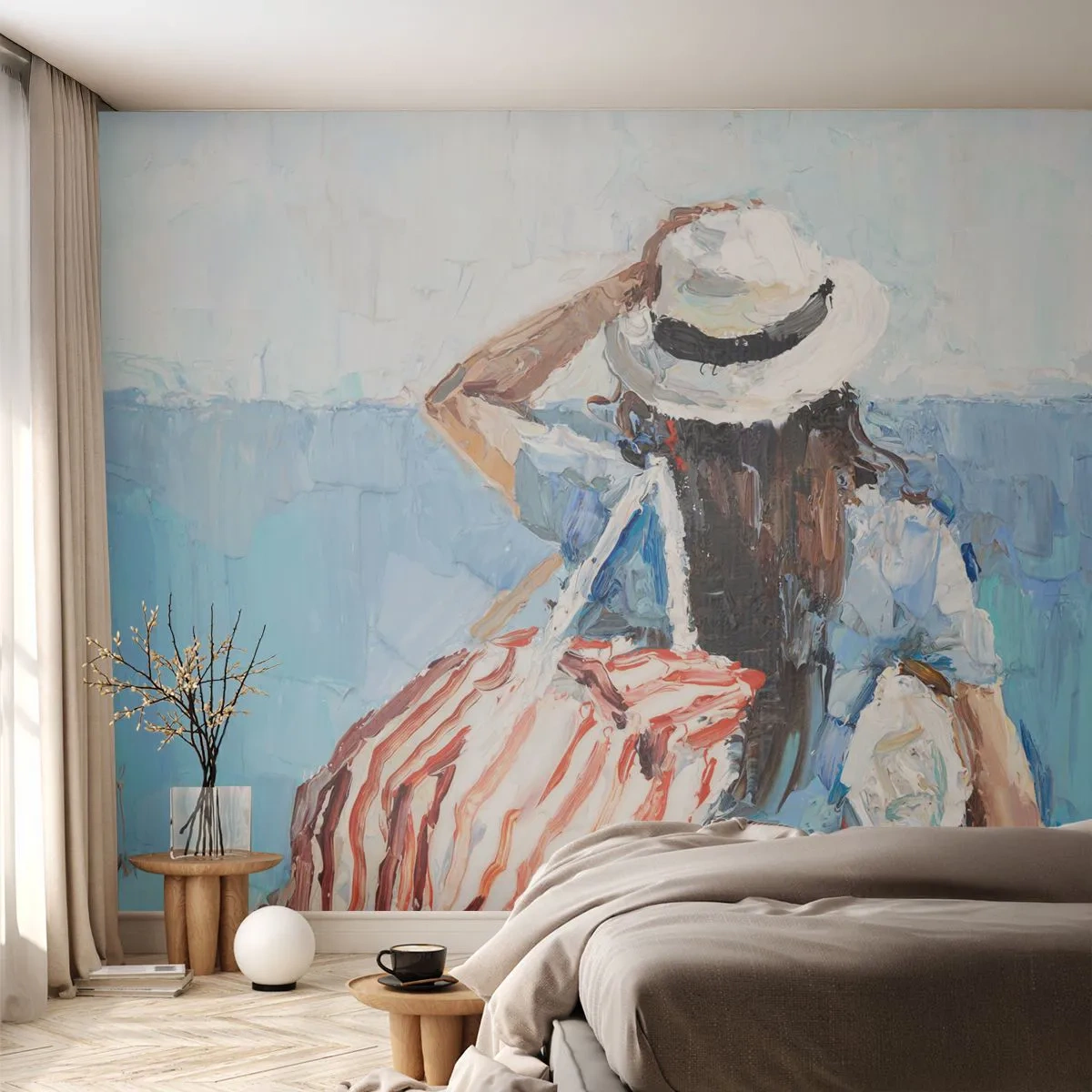 Tapet Premium Canvas - Bine ați venit în concediu - plajă, Femeie, Nautic - 500x350 cm