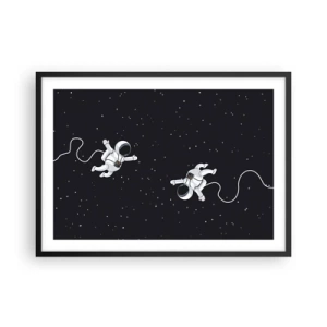 Poster în ramă neagră - Dansul spațial - 70x50 cm