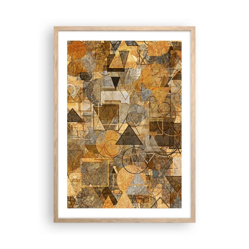 Poster în ramă de stejar deschis - Lumea băgată în formă - 50x70 cm