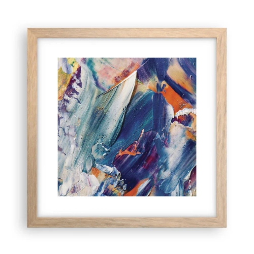 Poster în ramă de stejar deschis - Confuzie de culori - 30x30 cm