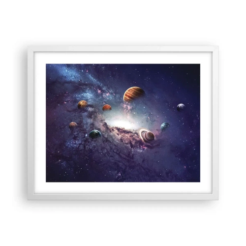 Poster în ramă albă - Sistemul de dans solar - 50x40 cm