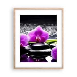 Poster în ramă de stejar deschis - Să te scufunzi în pace și liniște - 40x50 cm