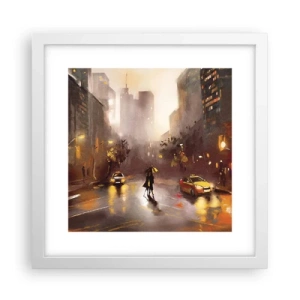 Poster în ramă albă - În luminile New York-ului - 30x30 cm