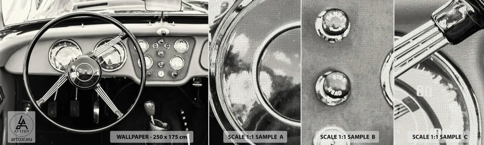 Mostră tapet Premium Canvas - Visul unui colecționar - Mașină, Epocă, Automobile - 100x30 cm