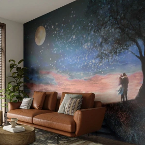 Tapet Premium Canvas - O performanță stelară - Abstracția, Peisaj, Un cuplu de îndrăgostiți - 150x105 cm