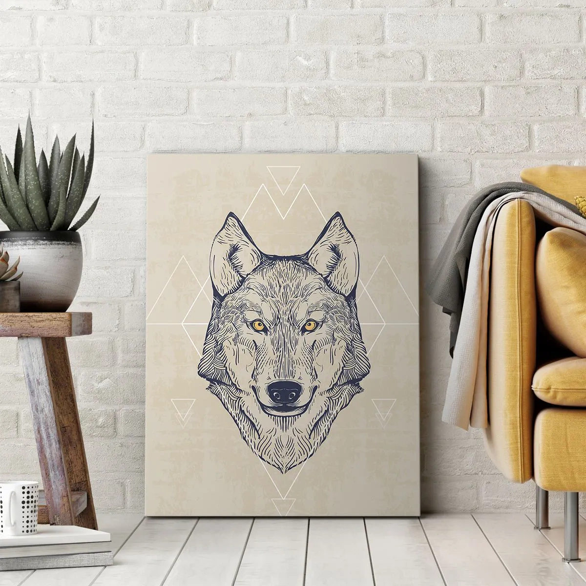 Tablou pe pânză - Un alfa cu o privire pătrunzătoare - 65x120 cm