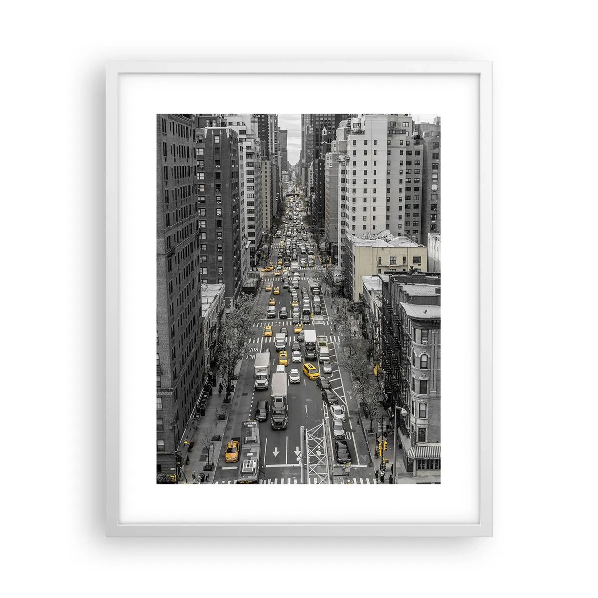 Poster în ramă albă - Viața în New York - 40x50 cm