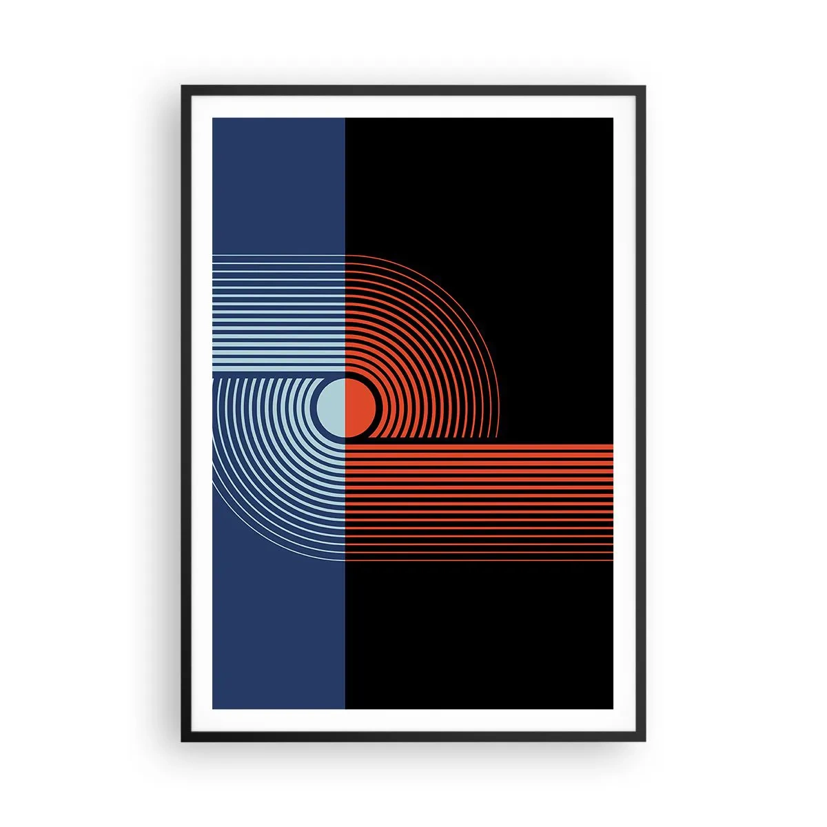 Poster în ramă neagră - Într-o îmbrăţişare geometrică - 70x100 cm