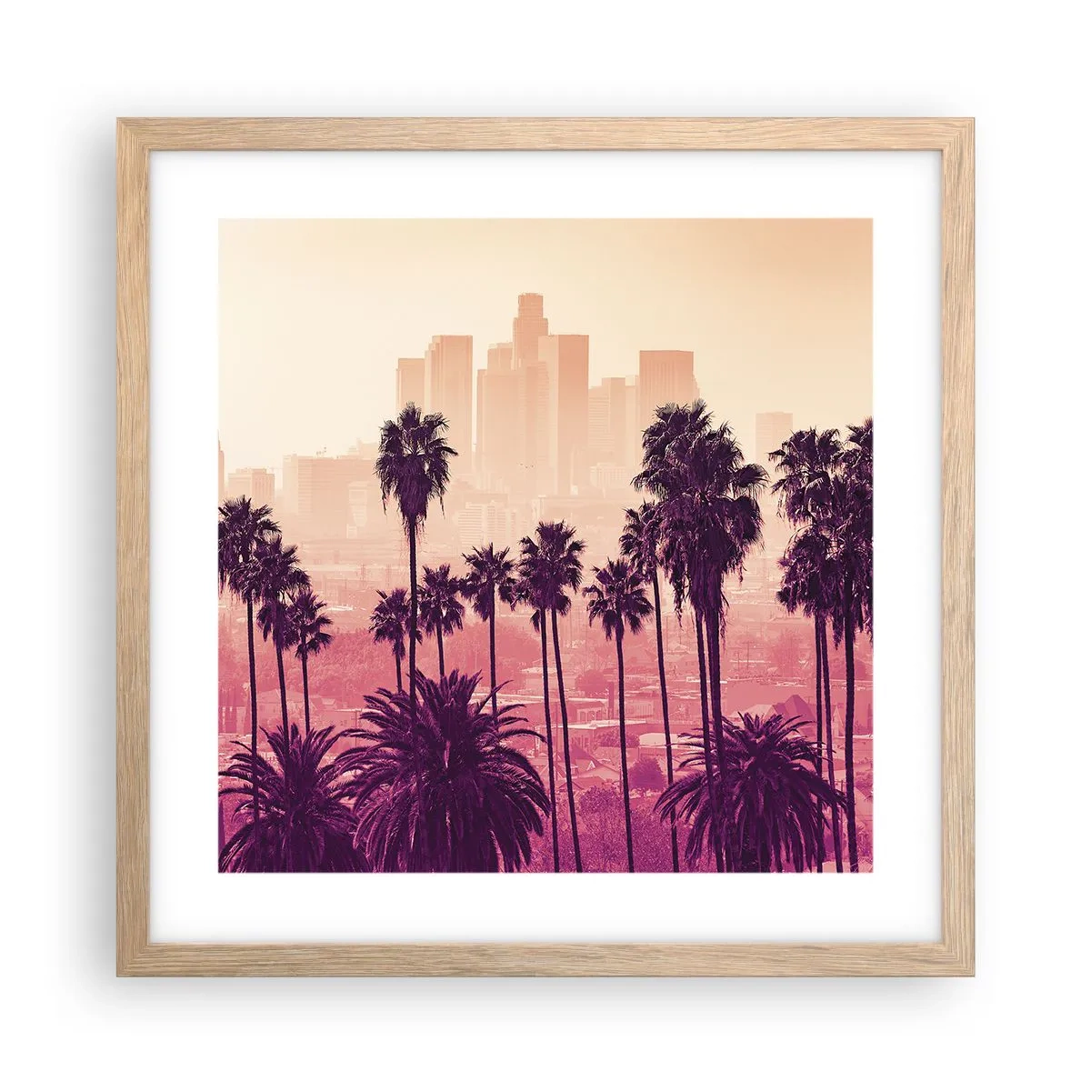 Poster în ramă de stejar deschis - Peisaj din California - 40x40 cm