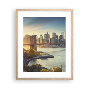 Poster în ramă de stejar deschis - Zorii metropolitani - 40x50 cm